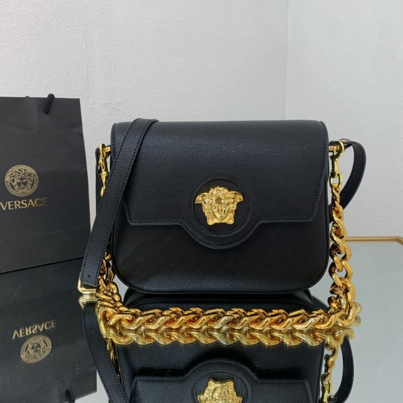 Versace Chain Handbags DBF1067 Gold buckle black